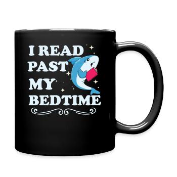 I read after bedtime reading shark - Full Colour Mug - black - Right