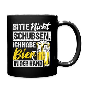 Please don't push I've got beer in my hand - Full Colour Mug - black - Right