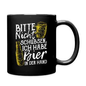 Please don't push I've got beer in my hand hop - Full Colour Mug - black - Right
