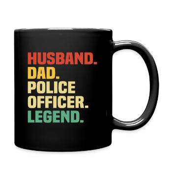 Mari Papa Officier De Police Légende - Mug uni - noir - Droite