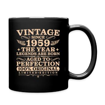 65. Geburtstag Vintage Jahrgang 1959 - Tasse einfarbig - Schwarz - Rechts