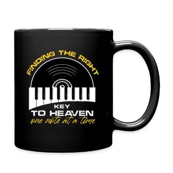 Finding The Right Key To Heaven One Note At A Time - Tasse einfarbig - Schwarz - Rechts