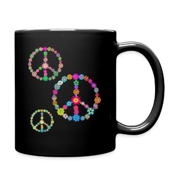 Flower Power Flowers - Full Colour Mug - black - Right
