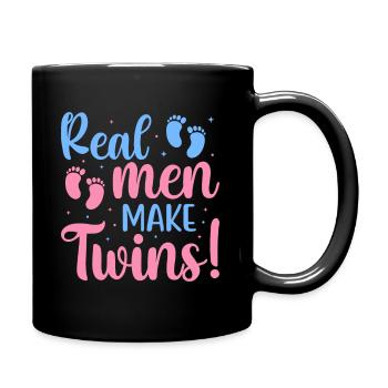 Real Men Make Twins - Tasse einfarbig - Schwarz - Rechts