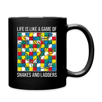 La vie est comme un jeu de serpents et d’échelles - Mug uni - noir - Droite