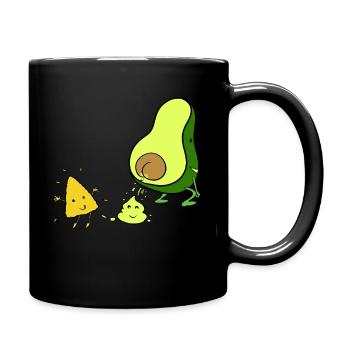 Avocado Vegetarian Vegan Guacamole Women Men - Full Colour Mug - black - Right