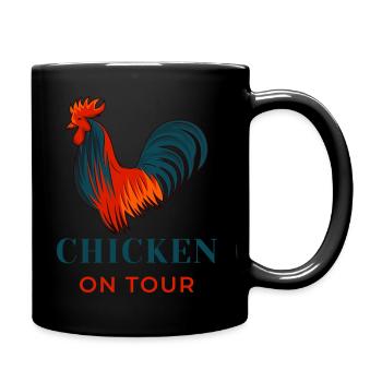 Cartoon Chicken - en tournée - Mug uni - noir - Droite