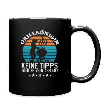 GRILLKÖNIGIN Die Herrin der Grills - Tasse einfarbig - Schwarz - Rechts