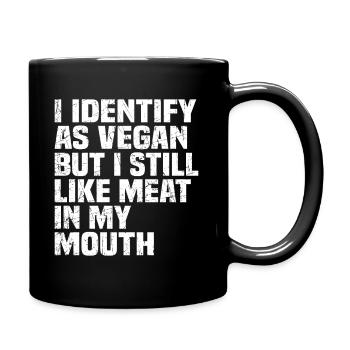 Je m’identifie comme Vegan Lustiger Spruch - Mug uni - noir - Droite