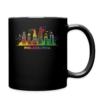 Philadelphian Skyline Philadelphia - Full Colour Mug - black - Right