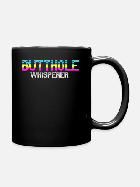 Arschloch-Flüsterer - Tasse einfarbig - Schwarz