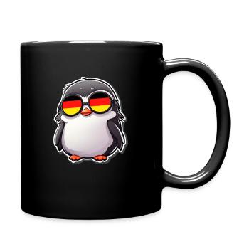Penguin with sunglasses Germany Football - Full Colour Mug - black - Right