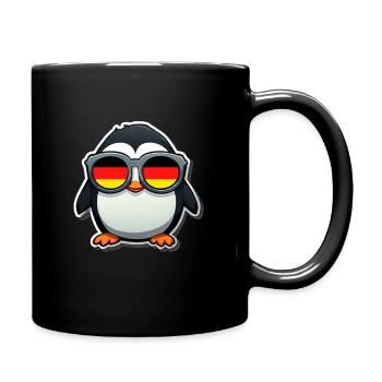 Penguin with sunglasses Germany Football - Full Colour Mug - black - Right
