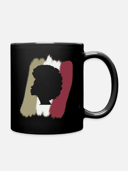 70s Funky Afro - Tasse einfarbig - Schwarz