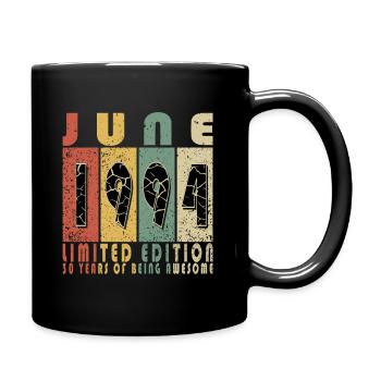 Juni 1994. Juni 1994 Geburtstagsgeschenk. Juni - Tasse einfarbig - Schwarz - Rechts