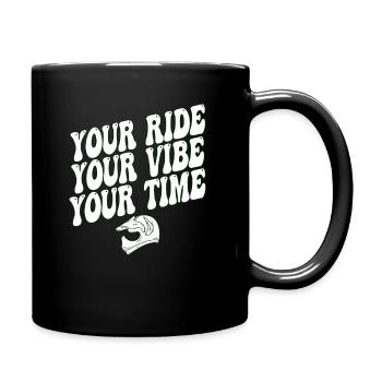 Deine Fahrt Dein Vibe Deine Zeit Motocross - Tasse einfarbig - Schwarz - Rechts