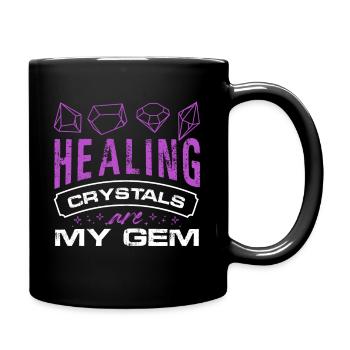 Healing Crystals Are My Gem Asian Medicine Reike - Full Colour Mug - black - Right