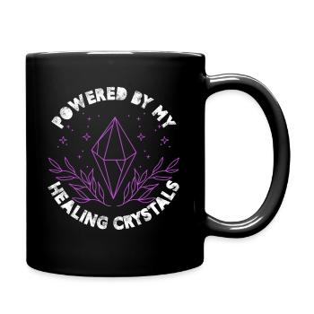 Powered By My Healing Crystals Lightworker Reiki - Full Colour Mug - black - Right