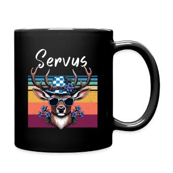 Bayern Servus Hirsch Blue-White Sunglasses Funny - Full Colour Mug - black - Right