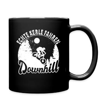 Fahrrad Mountainbike Echte Kerle Fahren Downhill - Tasse einfarbig - Schwarz - Rechts