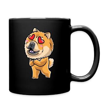Chow-chow-hund-emoticon - Tasse einfarbig - Schwarz - Rechts