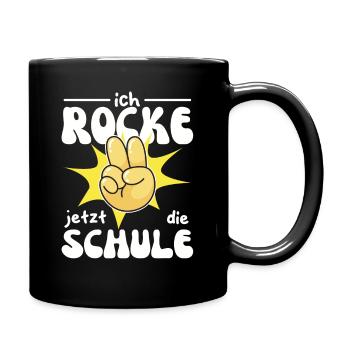 Kindergarten Abschied Hallo Schule ich bin soweit! - Tasse einfarbig - Schwarz - Rechts