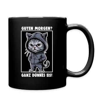 Annoyed Cat Funny Cat Design Saying - Full Colour Mug - black - Right