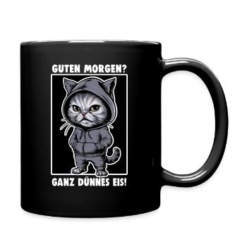 Annoyed Cat Funny Cat Design Saying - Full Colour Mug - black - Right
