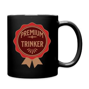 Premium Shirt für Trinker - Tasse einfarbig - Schwarz - Rechts