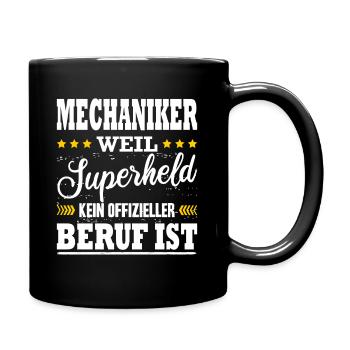Mechaniker Superheld Kfzler Prüfung Bestanden - Tasse einfarbig - Schwarz - Rechts