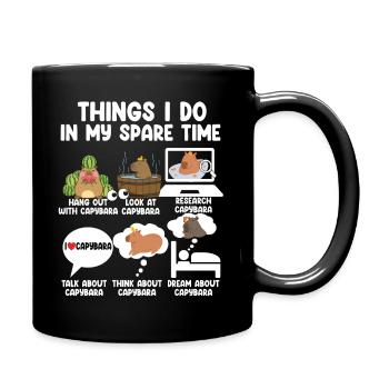 Ce que je fais pendant mon temps libre Capybara - Mug uni - noir - Droite