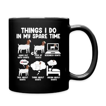 Things I Do In My Spare Time Goat - Full Colour Mug - black - Right