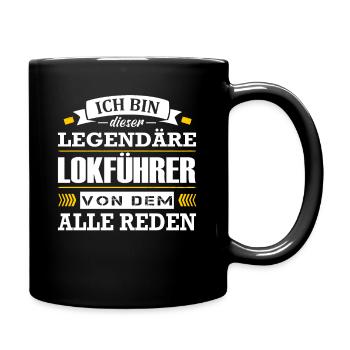 Lokführer Spruch Zugfahrer Zugführer Zug - Tasse einfarbig - Schwarz - Rechts