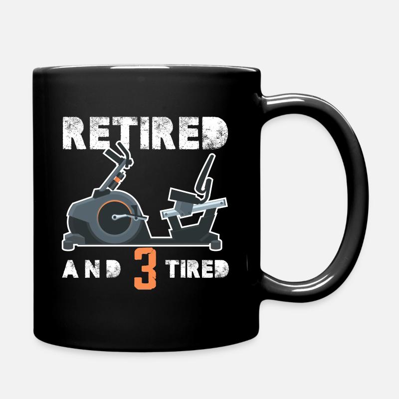 Retired and 3 Tired Triker - Full Colour Mug - black