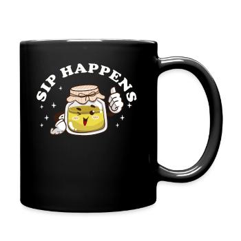Sip Happens Kombucha Lover Fun - Mug uni - noir - Droite
