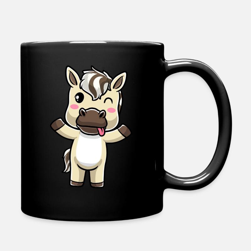 Émoticône Kawaii Cheval du Fjord - Mug uni - noir