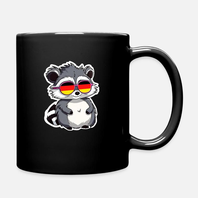 Deutschland Waschbär - Tasse einfarbig - Schwarz