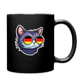 Germany Cat with Sunglasses - Full Colour Mug - black - Right