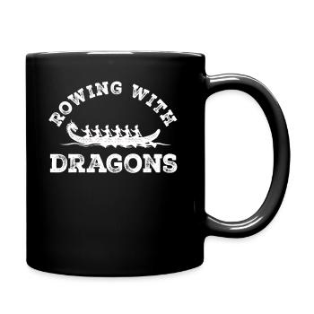 Rowing With Dragons Dragonboat - Full Colour Mug - black - Right