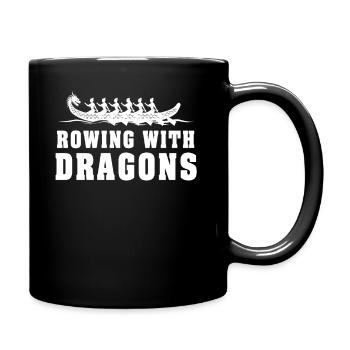 Rowing With Dragons Dragonboat - Full Colour Mug - black - Right