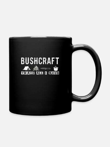 Bushcraft outdoor advebture - Tasse einfarbig - Schwarz