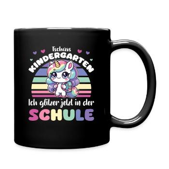 Bye bye kindergarten I glitter at school - Full Colour Mug - black - Right