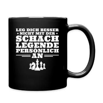 Schach Humor Schachspieler - Tasse einfarbig - Schwarz - Rechts