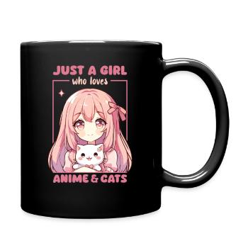 Anime Girl Kawaii Katze Anime Lover - Tasse einfarbig - Schwarz - Rechts