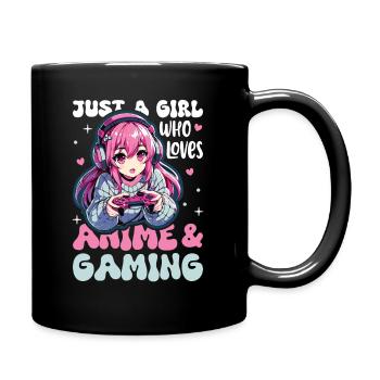 Anime Girl Kawaii Gamer Anime Lover - Tasse einfarbig - Schwarz - Rechts