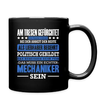 Mechaniker Am Tresen Gefürchtet Mechatroniker Auto - Tasse einfarbig - Schwarz - Rechts