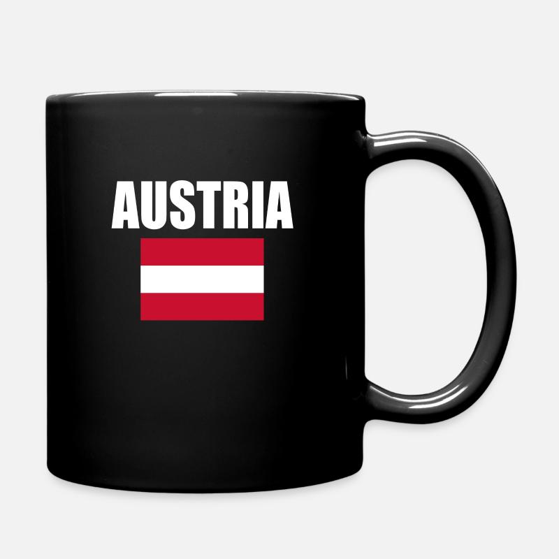 Drapeau de football Autriche Flag Fan Autriche - Mug uni - noir
