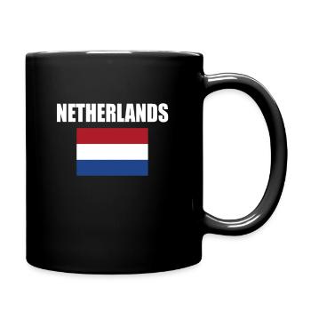 Drapeau de football Pays-Bas Flag Fan Pays-Bas - Mug uni - noir - Droite