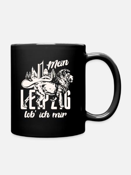 Mein Leipzig Lob' ich Mir Dunkel - Tasse einfarbig - Schwarz