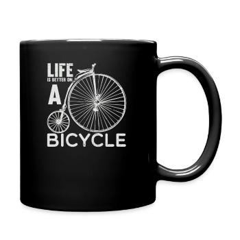 LA VIE À VÉLO EST MEILLEURE SUR UN VÉLO DRÔLE - Mug uni - noir - Droite
